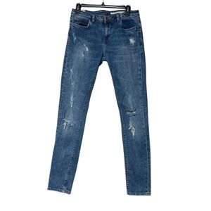Zara Trafaluc‎ Jeans Womens Size 8 Slim Leg Distressed Which Character Are You